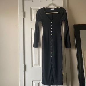 CJLA BLACK RIBBED DRESS NWOT